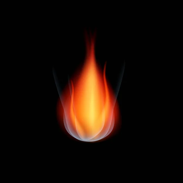 Feuer Flamme Auf Schwarzem Hintergrund Vektor — Stockvektor