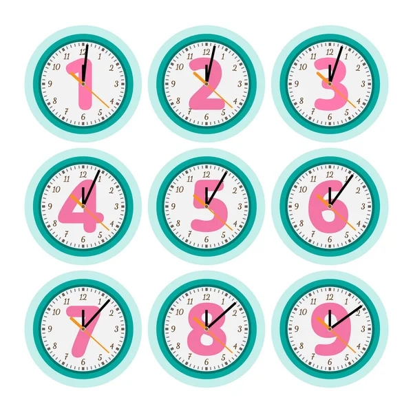 Clock Set Minutes — Stock Vector