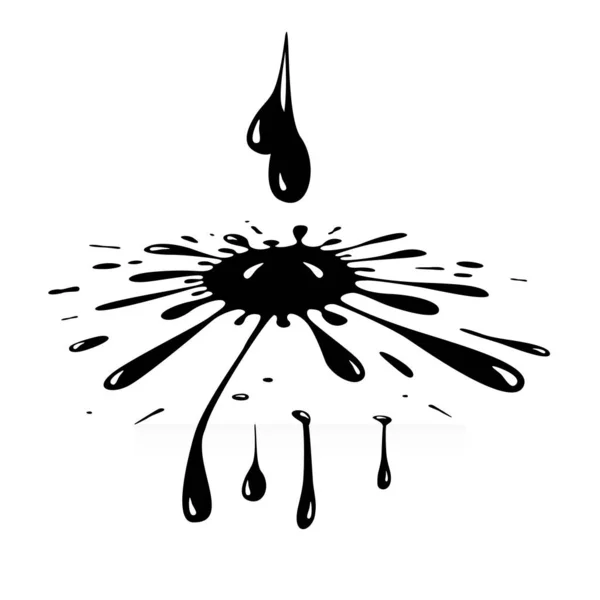Black Splash Blob Isolated White Background — Stock Vector