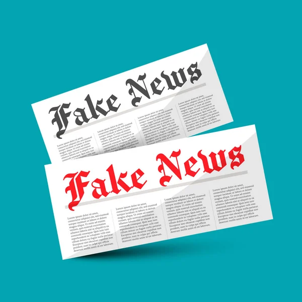 Fake News Symbol Εφημερίδες Μπλε Φόντο Διάνυσμα — Διανυσματικό Αρχείο