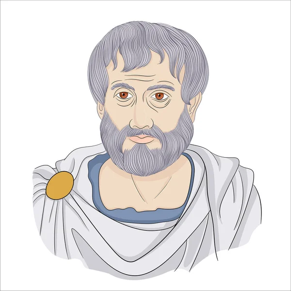 Griechische Philosophen Aus Athen Aristoteles Skizziert Vektorporträt — Stockvektor