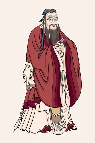 Konfucius 551 479 Byl Čínský Filozof Politik Období Jara Podzimu — Stockový vektor