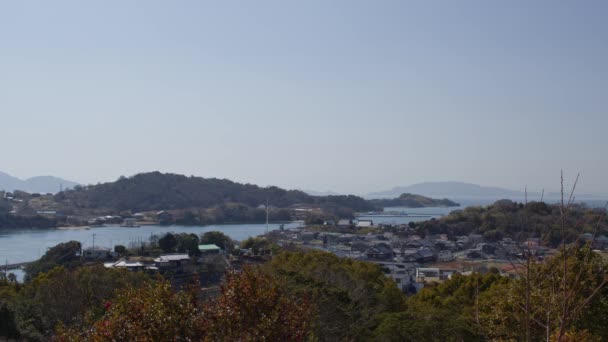 Vista Elevada Pequeño Pueblo Ushimado Okayama Japón Imágenes Alta Calidad — Vídeos de Stock
