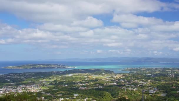 Rekaman Zoom Dari Pulau Kouri Dari Oppadake Viewpoint Okinawa Jepang — Stok Video