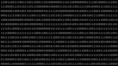 Doku, sıfır ve bir sayılı bir dizi ile oluşturuldu. Teknik çevre programlama, gelecekte ikili kod. Siyah arka planda beyaz sayılar. Modern teknoloji hex kod kavramı. Dijital