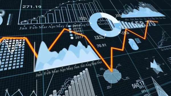 Sammendrag Grafer Statistikk Aksjemarkedet Eller Bukten Begrepet Handel Finansmarkeder Aksjekursenes – stockfoto