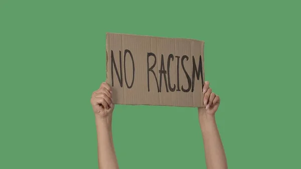 Racismo Mensaje Texto Protesta Cartón Detener Racismo Violencia Policial Concepto —  Fotos de Stock