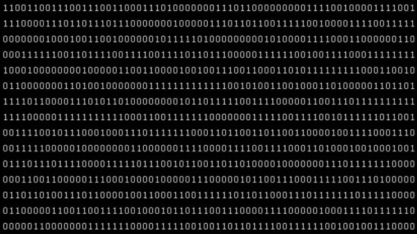 一連の0と1つの数で構成されるテクスチャ 技術環境プログラミング 将来のバイナリコード 黒の背景に白い数字 現代のテクノロジー16進コードの概念 デジタル — ストック写真