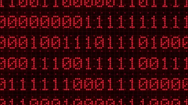 Futurista Digital Código Dados Tela Cor Vermelha Fundo Código Binário — Fotografia de Stock
