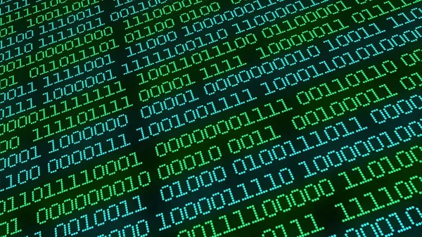サイバー空間内の情報バイナリコード デジタル技術のスクリーンセーバー デジタル時代のアルゴリズムバイナリ データコード 暗号化とエンコードの背景 デジタルデータストリーム — ストック写真