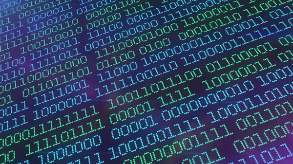 バイナリコードの概念表現 2進数1と0は 青の背景で異なる構成です 未来的なビッグデータ情報技術 デジタルバイナリデータと安全なデータコンセプト — ストック写真