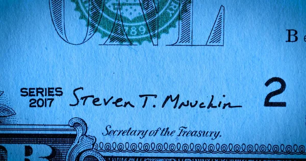 Front Side One Dollar Bill Bearing Signature Secretary Treasury Bill — Stock Photo, Image