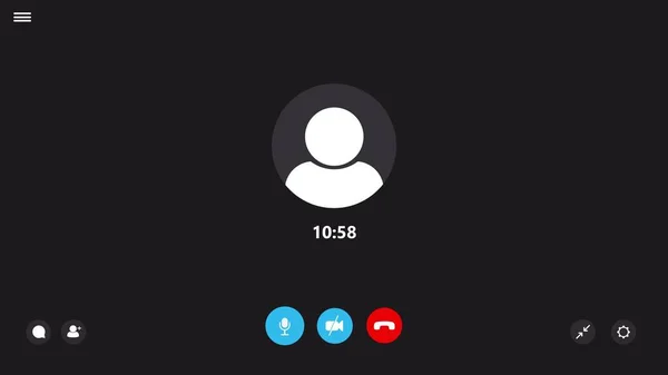 Videohívás Chat Alkalmazás Standard Képernyő Hívásokhoz Videokommunikációhoz Készítsd Elő Hívásképernyőt — Stock Fotó