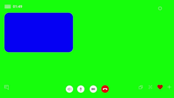 Анимация Горизонтального Экрана Отображения Видео Встречи Макетом Приложения Skype Интерфейс — стоковое фото