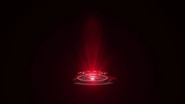 Hologram Afgeronde Hud Design Animatie Digitale Technologie Concept Rode Kleuren — Stockfoto
