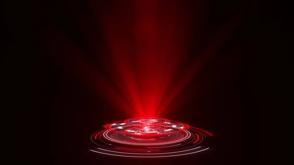 Hud Cirkel Interfaces Tech Futuristisch Display Rode Hologram Knop Digitale — Stockfoto