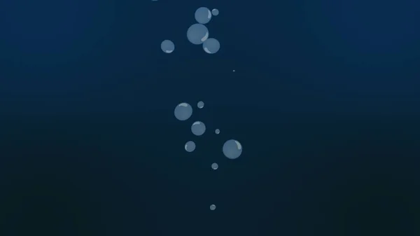 Bubliny Kyslíku Hloubce Modré Vody Vykreslování Karikatura Kulaté Vzduchové Bubliny — Stock fotografie