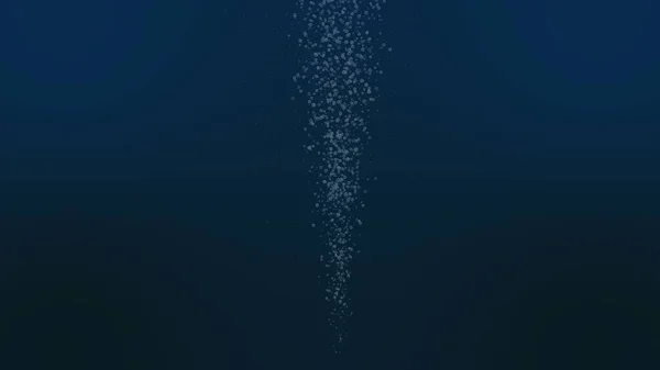 上に上昇し 水中に拡大小さな気泡のジェットの3Dレンダリング 気泡のある青いきれいな液体 深海に青い水と酸素の泡を持つ海洋の背景 ダイビング — ストック写真