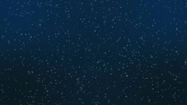水中に浮かぶ様々な大きさの気泡 酸素の泡が深く青い水の海の背景 青い液体中の気泡の3Dレンダリング — ストック写真