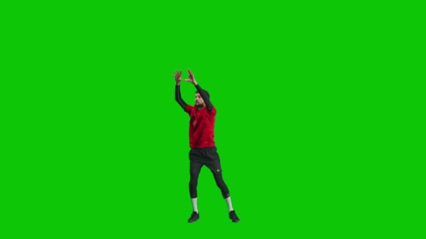 Spor Heyecanı Içinde Erkek Voleybol Oyuncusu Topu Bekliyor Bir Atlet — Stok video
