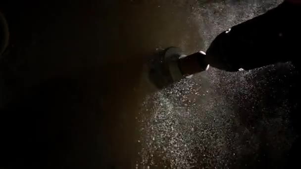 Macro Shot Drilling Hole Socket Wall Dark Beam Light Metal — Video