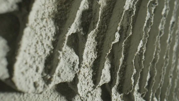 Шаблон Высеченных Штрихов Лопатки Серой Поверхности Цементной Шпаклевки Укладки Керамической — стоковое фото