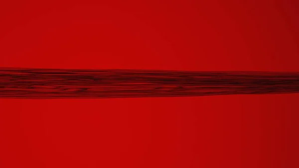 Une Mèche Cheveux Étirée Lignes Horizontales Sur Fond Rouge Gros — Photo