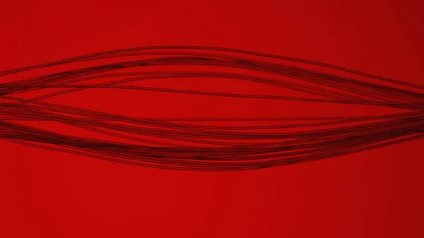 Strand Hair Stretched Out Horizontal Lines Expanded Red Background Macro — Fotografia de Stock