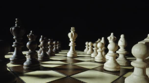 Στρατηγική Έννοια Του Παιχνιδιού Σκακιού Ομαλή Διεύρυνση Προς Τον Βασιλιά — Αρχείο Βίντεο
