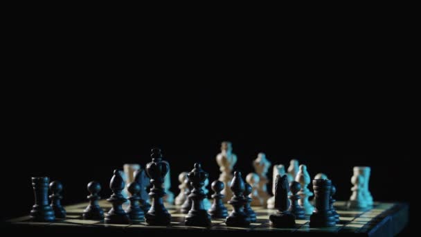 Strategi Begreppet Schack Brädspel Rotation — Stockvideo
