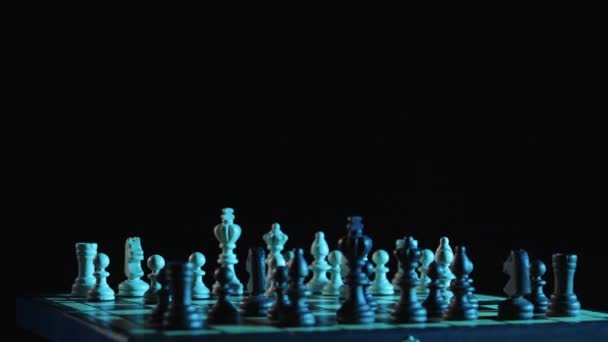 Satranç Tahtası Oyunu Stratejisi Döndürme — Stok video