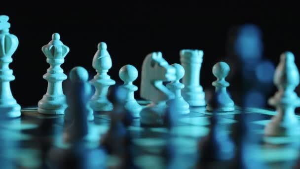 Strategiekonzept Des Schachbrettspiels Rotation — Stockvideo