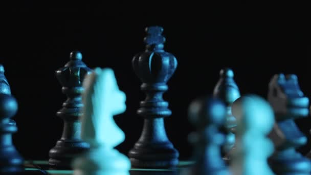 Strategia Koncepcja Gry Szachy Gładka Odległość Króla — Wideo stockowe
