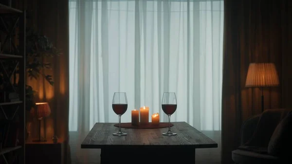 Das Konzept Des Dating Der Gemeinsamen Erholung Romantischer Abend Kerzen — Stockfoto