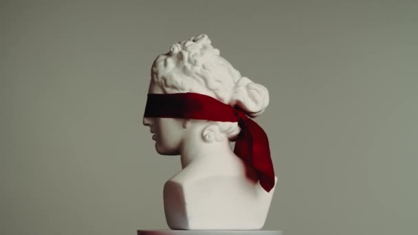 Närbild Skott Gamla Förbundna Gudinnan Venus Marmor Staty Porträtt Romerska — Stockvideo