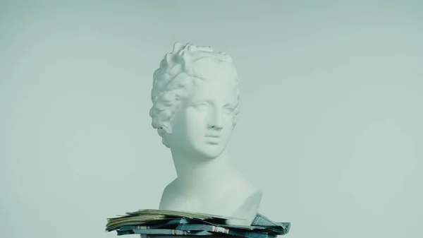 Primer Plano Hermosa Estatua Mármol Venus Diosa Antigua Con Dinero — Foto de Stock