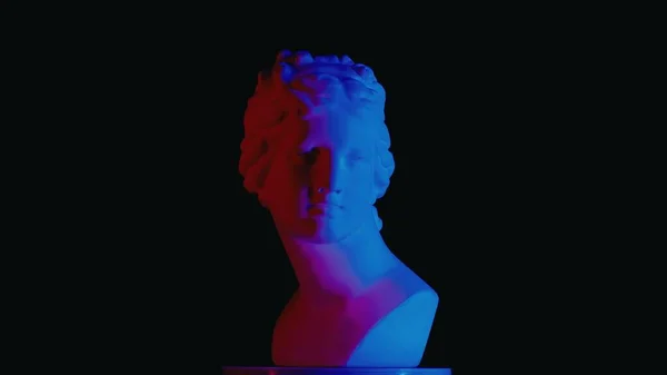 Nahaufnahme Der Schönen Antiken Göttin Venus Marmorstatue Roten Und Blauen — Stockfoto
