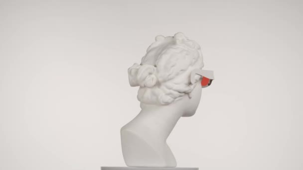 Primer Plano Estatua Mármol Venus Hermosa Diosa Antigua Gafas Retrato — Vídeos de Stock