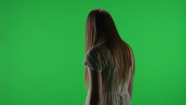 Średnio Zielony Ekran Filmik Opętaną Postacią Duch Poltergeist Podnoszenie Zombie — Wideo stockowe
