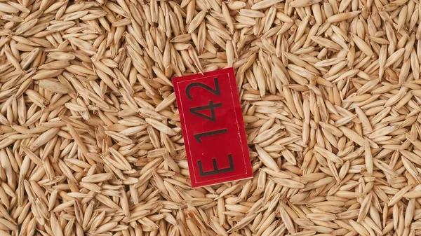 Genmodifiserte Produkter Konsept Kjemikalier Landbruksindustrien Nærbilde Hvete Korn Bakgrunn Rød – stockfoto