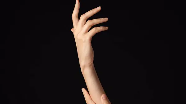 Huidtextuur Lichaamsverzorging Handverzorging Concept Portret Van Een Jong Vrouwelijk Model — Stockfoto