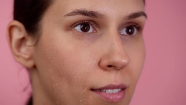 Huidtextuur Schoonheid Creatief Concept Portret Van Een Prachtig Model Close — Stockvideo