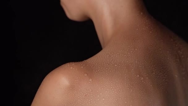 Huidtextuur Bodycare Beauty Concept Portret Van Een Aantrekkelijk Vrouwelijk Model — Stockvideo