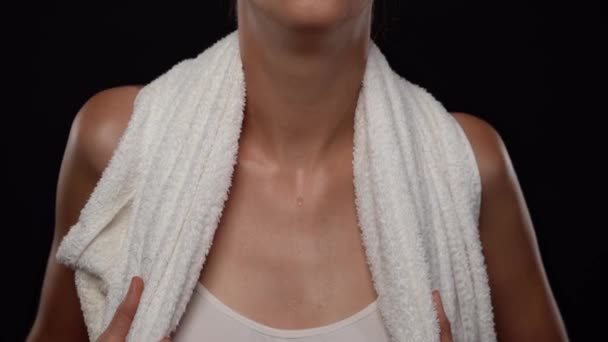 Huidtextuur Bodycare Beauty Concept Portret Van Jong Vrouwelijk Model Close — Stockvideo