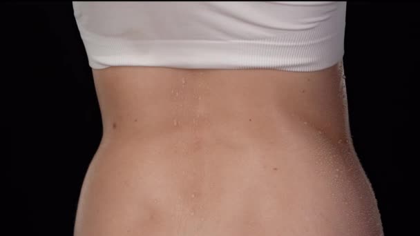 Hautbeschaffenheit Und Körperpflege Gesundheitskonzept Porträt Eines Jungen Weiblichen Modells Unterwäsche — Stockvideo