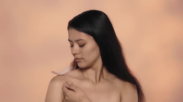 Beauty Skincare Advertisement Concept Closeup Studio Shot Beautiful Female Model — Stock Video