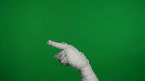 Detail Green Screen Isolated Chroma Key Photo Capturing Mummys Hand — Stock Photo, Image