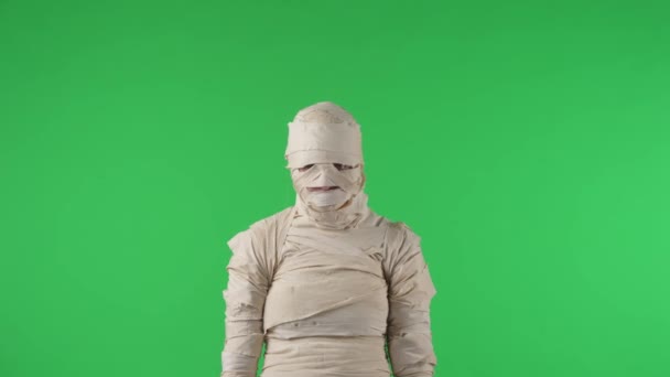 Groen Scherm Geïsoleerde Chroma Key Video Vastleggen Van Een Mummie — Stockvideo