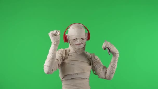 Vídeo Croma Key Aislado Pantalla Verde Que Captura Una Momia — Vídeos de Stock