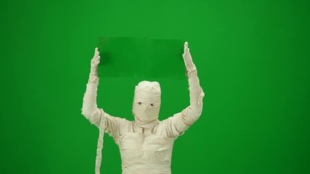 Vídeo Croma Clave Aislado Pantalla Verde Que Captura Una Momia — Vídeos de Stock